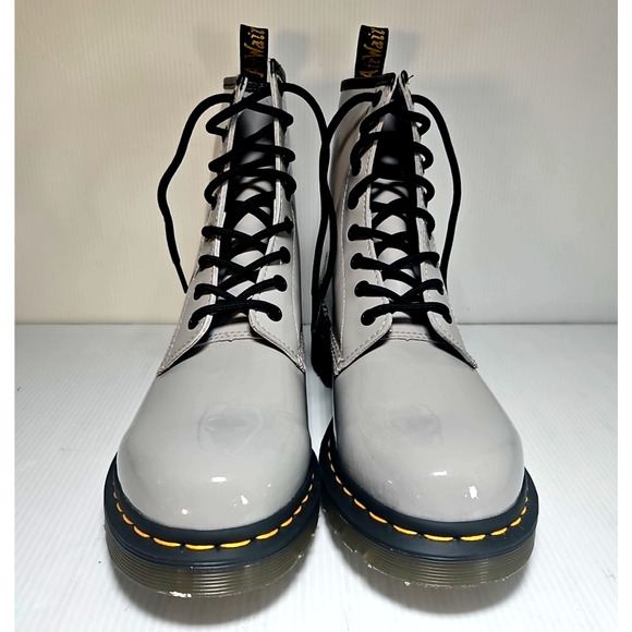 Dr. Martens 1460 Zinc Gray Lamper Patent Leather Women's Boot Size 10-27635 NEW - Picture 2 of 6